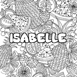Coloraci&oacute;n del nombre ISABELLE - decorado mandala de frutas