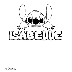 Coloraci&oacute;n del nombre ISABELLE - decorado Stitch