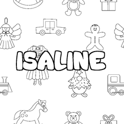 Coloraci&oacute;n del nombre ISALINE - decorado juguetes