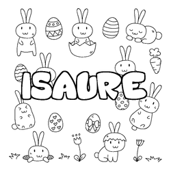 Coloraci&oacute;n del nombre ISAURE - decorado Pascua