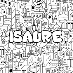 Coloraci&oacute;n del nombre ISAURE - decorado ciudad