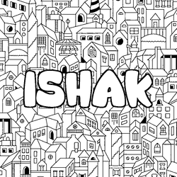 Coloraci&oacute;n del nombre ISHAK - decorado ciudad