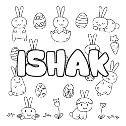Coloraci&oacute;n del nombre ISHAK - decorado Pascua