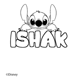 Coloraci&oacute;n del nombre ISHAK - decorado Stitch