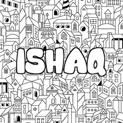 Coloraci&oacute;n del nombre ISHAQ - decorado ciudad