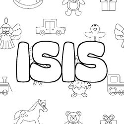 Coloraci&oacute;n del nombre ISIS - decorado juguetes