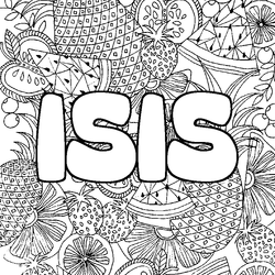 Coloraci&oacute;n del nombre ISIS - decorado mandala de frutas