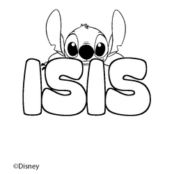 Coloraci&oacute;n del nombre ISIS - decorado Stitch