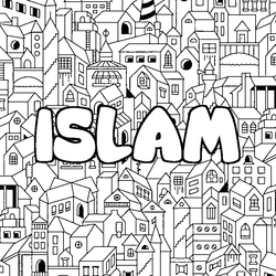 Coloraci&oacute;n del nombre ISLAM - decorado ciudad