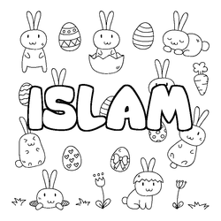 Coloraci&oacute;n del nombre ISLAM - decorado Pascua