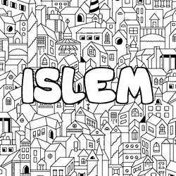 Coloraci&oacute;n del nombre ISLEM - decorado ciudad