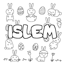 Coloraci&oacute;n del nombre ISLEM - decorado Pascua