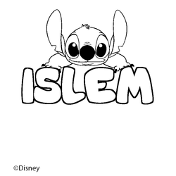 Coloraci&oacute;n del nombre ISLEM - decorado Stitch
