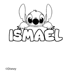 Coloraci&oacute;n del nombre ISMAEL - decorado Stitch