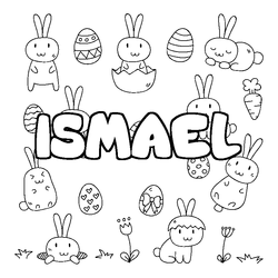 Coloraci&oacute;n del nombre ISMAEL - decorado Pascua