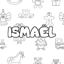 Coloraci&oacute;n del nombre ISMA&Euml;L - decorado juguetes