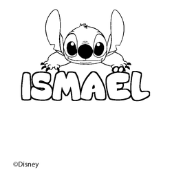 Coloraci&oacute;n del nombre ISMA&Euml;L - decorado Stitch