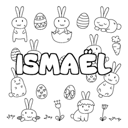 Coloraci&oacute;n del nombre ISMA&Euml;L - decorado Pascua