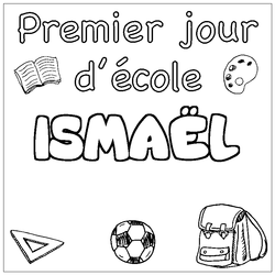 Coloraci&oacute;n del nombre ISMA&Euml;L - decorado primer d&iacute;a de escuela