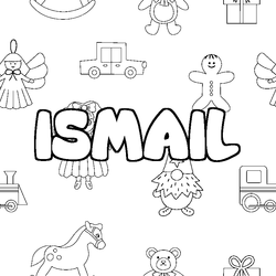 Coloraci&oacute;n del nombre ISMAIL - decorado juguetes