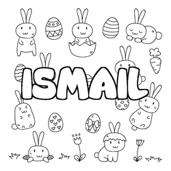Coloraci&oacute;n del nombre ISMAIL - decorado Pascua