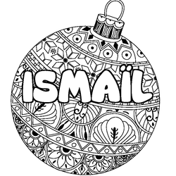 Coloraci&oacute;n del nombre ISMA&Iuml;L - decorado bola de Navidad