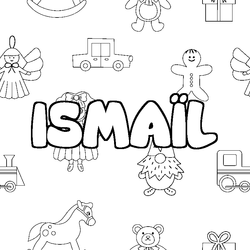 Coloraci&oacute;n del nombre ISMA&Iuml;L - decorado juguetes