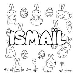 Coloraci&oacute;n del nombre ISMA&Iuml;L - decorado Pascua