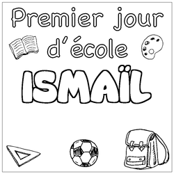 Coloraci&oacute;n del nombre ISMA&Iuml;L - decorado primer d&iacute;a de escuela