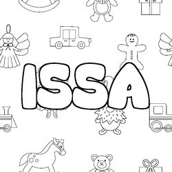 Coloraci&oacute;n del nombre ISSA - decorado juguetes