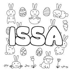 Coloraci&oacute;n del nombre ISSA - decorado Pascua