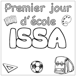 Coloraci&oacute;n del nombre ISSA - decorado primer d&iacute;a de escuela