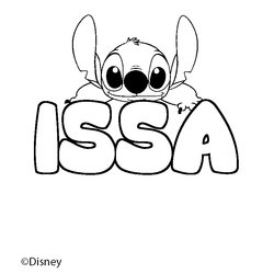 Coloraci&oacute;n del nombre ISSA - decorado Stitch