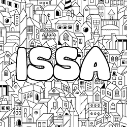 Coloraci&oacute;n del nombre ISSA - decorado ciudad