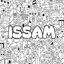 Coloraci&oacute;n del nombre ISSAM - decorado ciudad