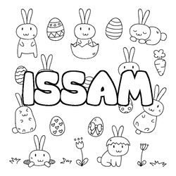 Coloraci&oacute;n del nombre ISSAM - decorado Pascua