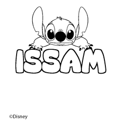 Coloraci&oacute;n del nombre ISSAM - decorado Stitch