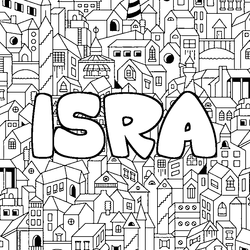 Coloraci&oacute;n del nombre ISRA - decorado ciudad