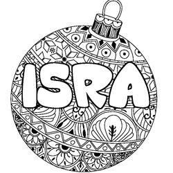 Coloraci&oacute;n del nombre ISRA - decorado bola de Navidad