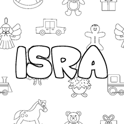 Coloraci&oacute;n del nombre ISRA - decorado juguetes