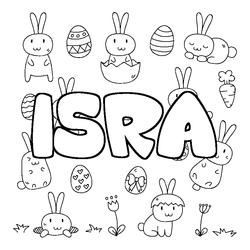 Coloraci&oacute;n del nombre ISRA - decorado Pascua