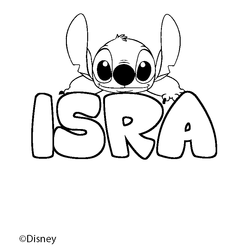 Coloraci&oacute;n del nombre ISRA - decorado Stitch