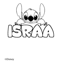 Coloraci&oacute;n del nombre ISRAA - decorado Stitch