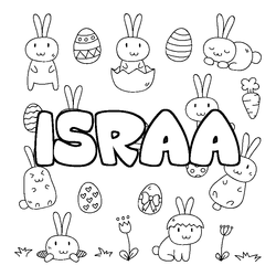Coloraci&oacute;n del nombre ISRAA - decorado Pascua