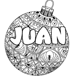 Coloraci&oacute;n del nombre JUAN - decorado bola de Navidad