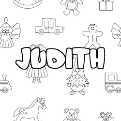 Coloraci&oacute;n del nombre JUDITH - decorado juguetes