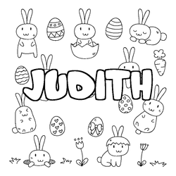 Coloraci&oacute;n del nombre JUDITH - decorado Pascua