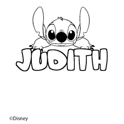 Coloraci&oacute;n del nombre JUDITH - decorado Stitch