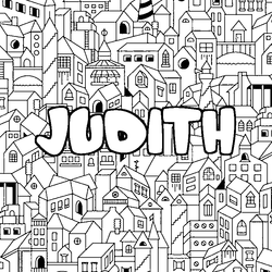 Coloraci&oacute;n del nombre JUDITH - decorado ciudad