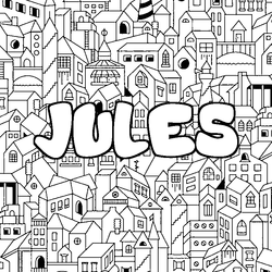 Coloraci&oacute;n del nombre JULES - decorado ciudad